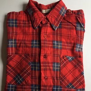 Vintage Saugatuck plaid shirt, red